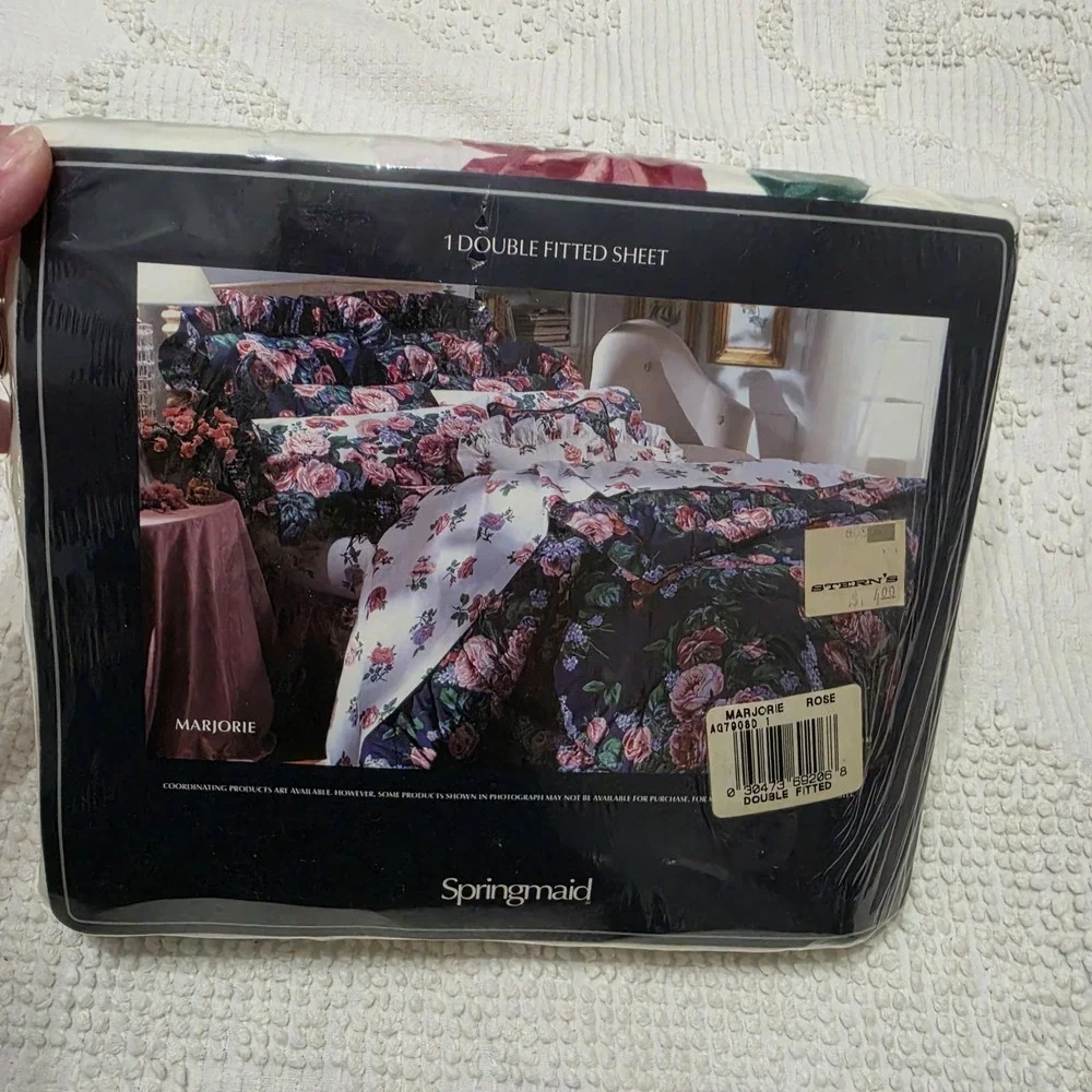 Springmaid Double Fitted Sheet Marjorie Vintage Retro Floral Beauty